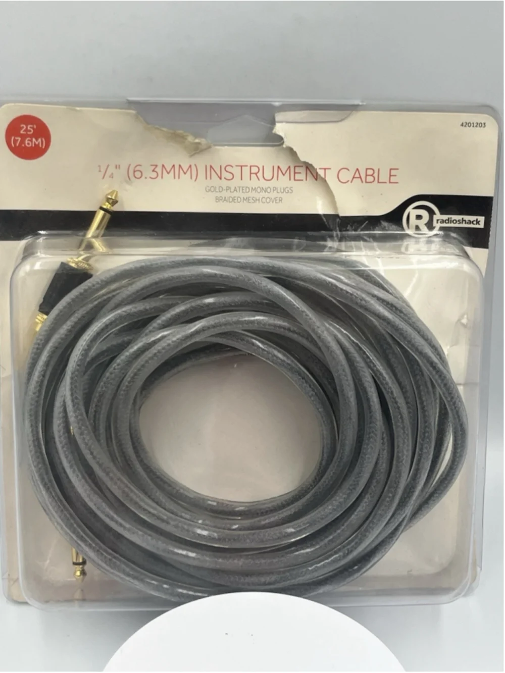 RADIOSHACK 7.6m 25-Ft Instrument Cable 1/4